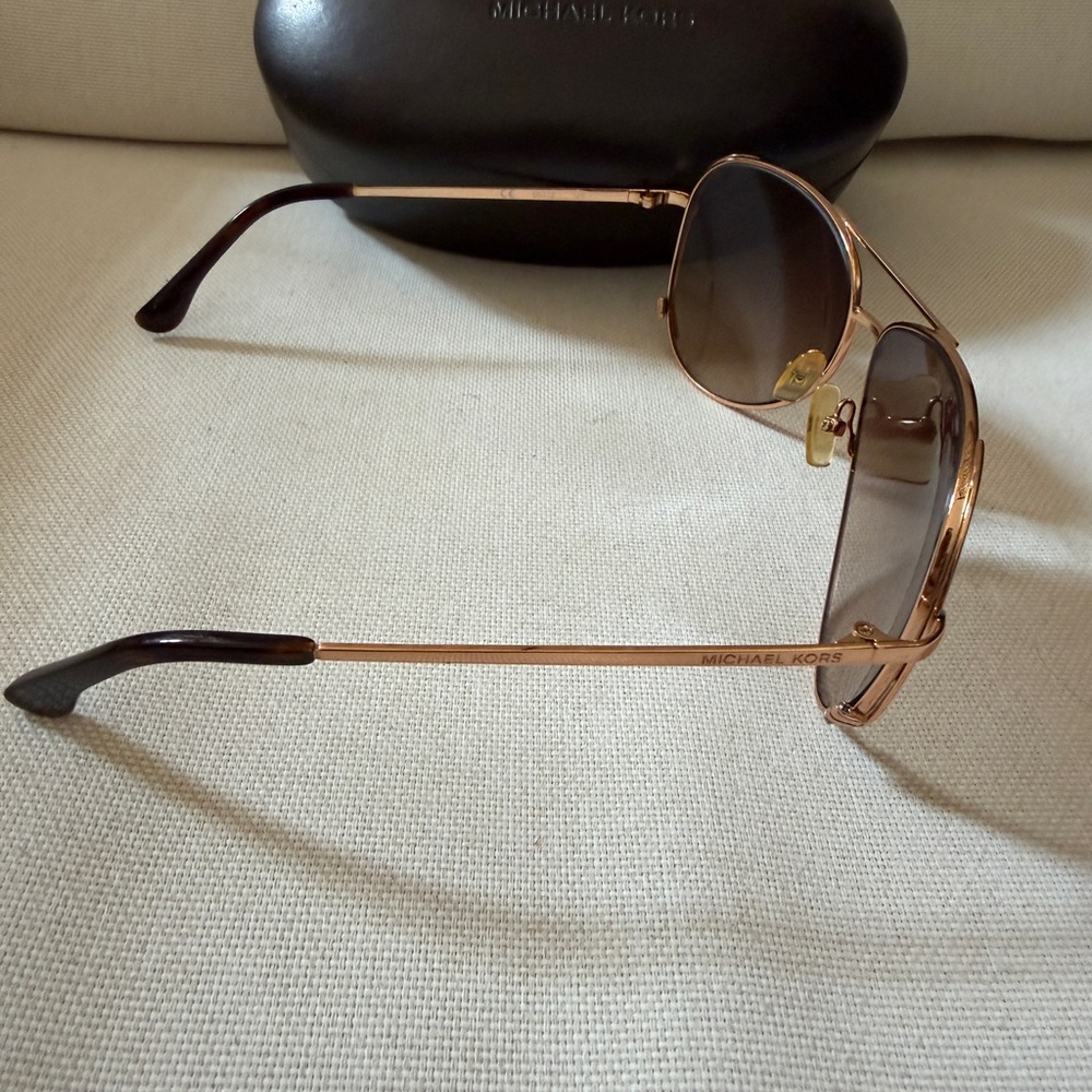 Michael Kors Rose Gold Aviator Sunglasses - Picture 7 of 9